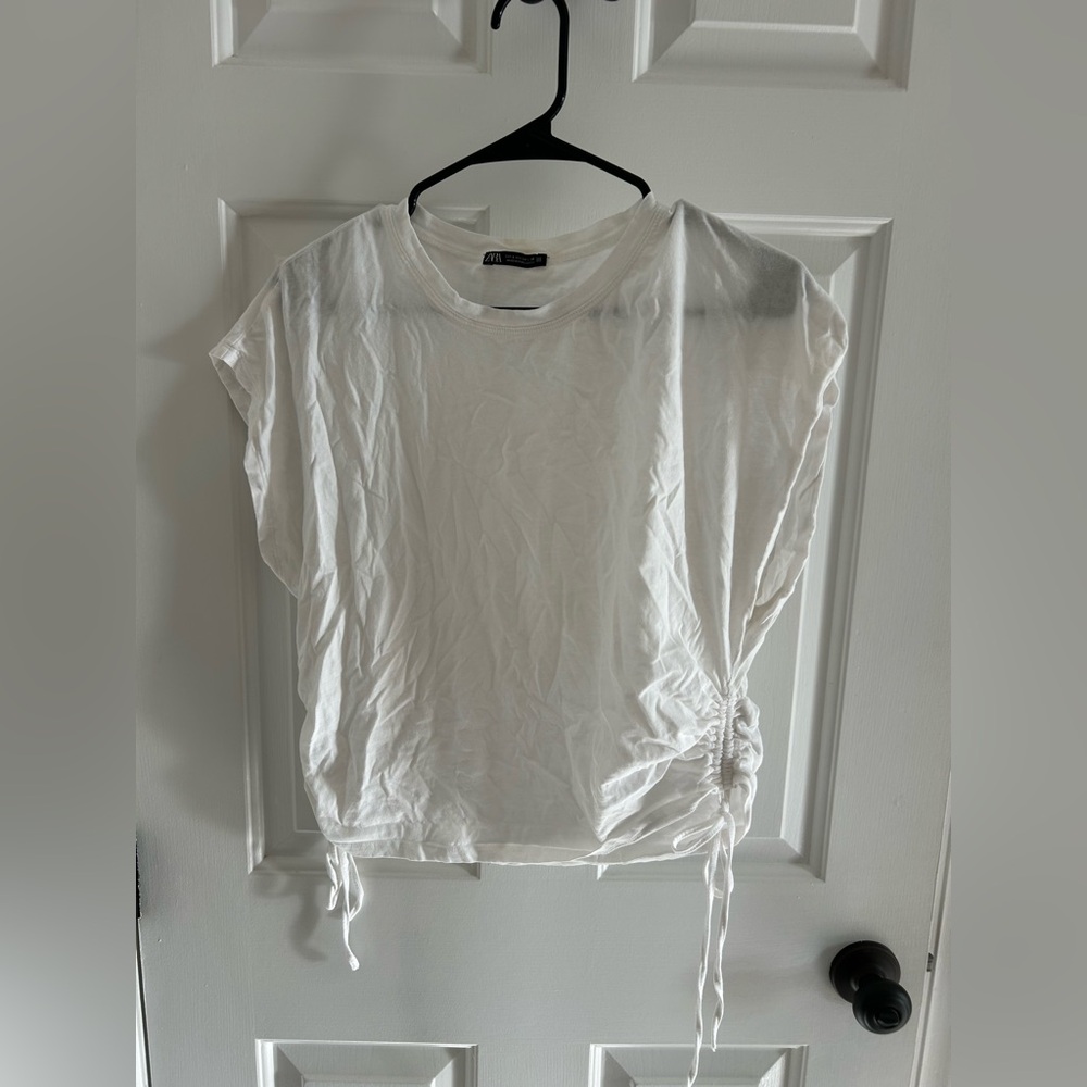 Zara White Women's cotton Top t shirt